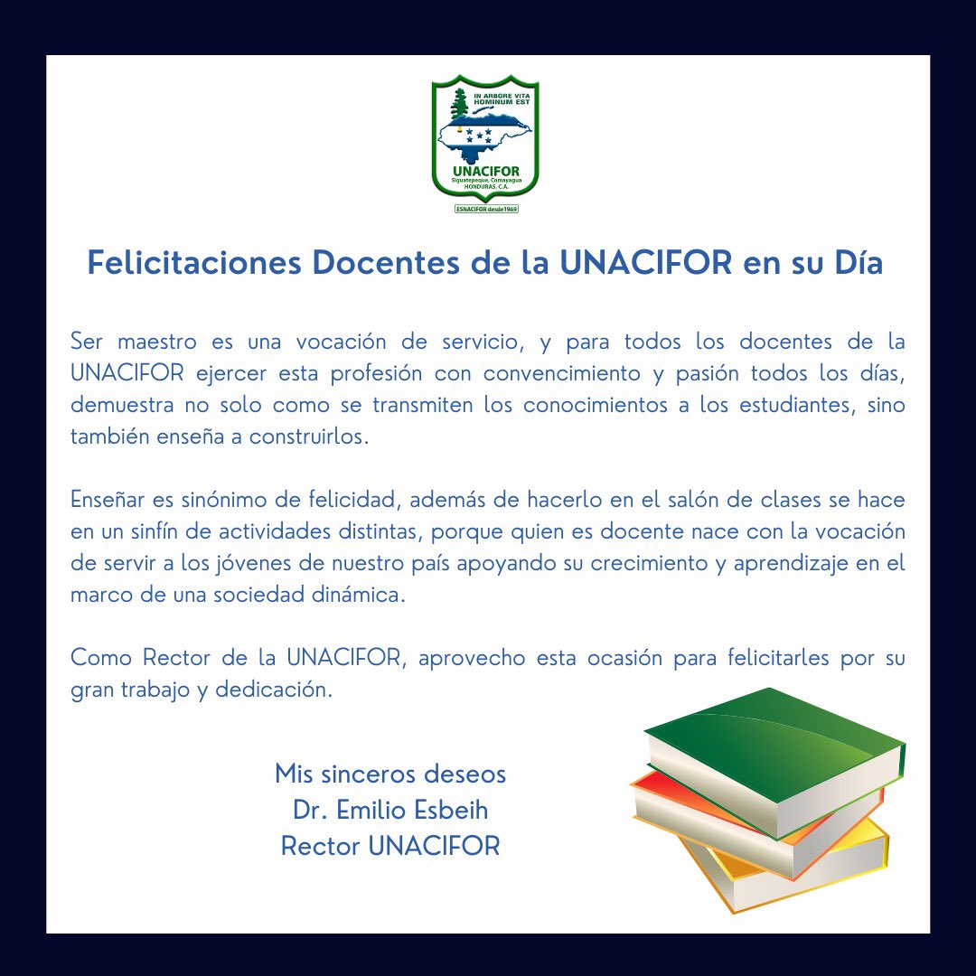 Gracias a todos los Maestros, porque su compromiso con las generaciones de hoy, crea un mundo mejor para las generaciones del mañana. ¡Feliz Día del Maestro! #UNACIFOR