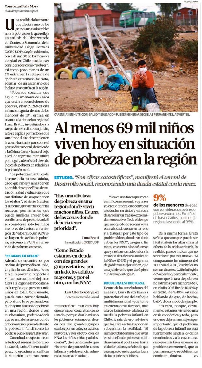 Mientras los políticos pelean entre ellos y se hacen cargo de la agenda de los que gritan más fuerte en la Región de Valparaíso tenemos la catástrofe de 69.000 niños en la pobreza, invisibles para nuestros representantes. Es urgente que nuestra política cambie sus prioridades.