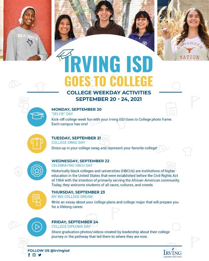 Today is #SelfieDay for #IrvingGoesToCollege week. Find the photo frame and take a selfie! #Read2RiseUp <a href="/IrvingISD/">Irving ISD</a> #WeRISEIrvingISD