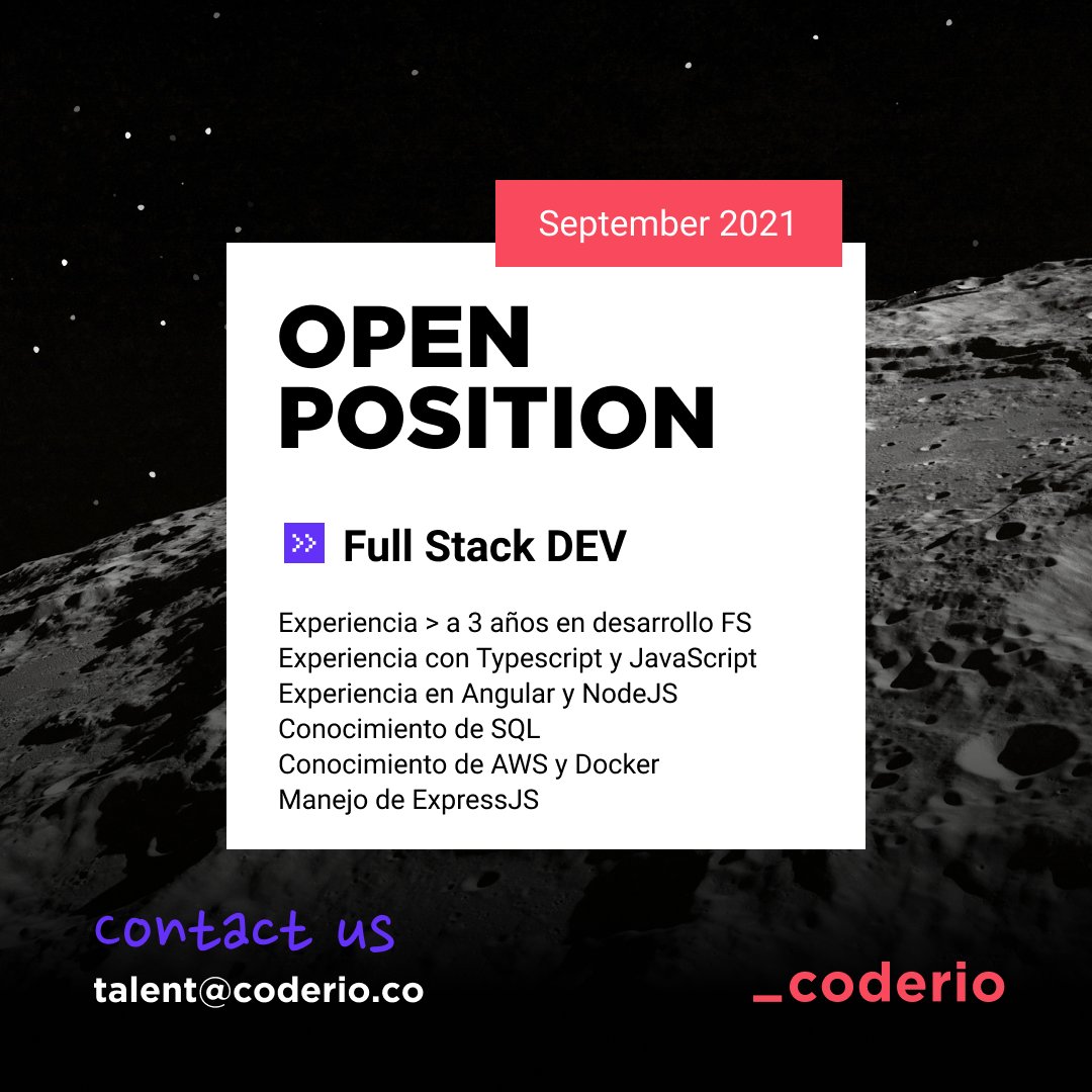 coderio_'s tweet photo. TE ESTAMOS BUSCANDO! Si sos #fullstackdeveloper y te gustan los desafíos, esta oportunidad es para vos🚀 Enviá tu perfil al equipo de #reclutamiento Te esperamos🌠Más info 👉https://t.co/vAMAETl5pn #fullstackdeveloper #openposition #developer #devs https://t.co/sOUg3Ghn5F