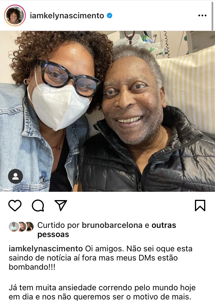 Filha de Pelé amenizou piora no estado de saúde do pai -