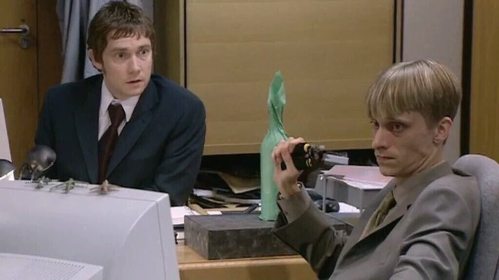 Probably a bottle of something.

- You reckon?

Look at the shape.