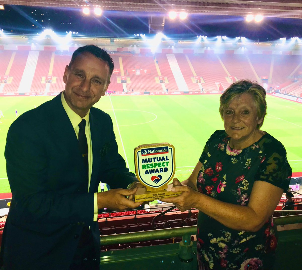 Privilege tonight to be with this young lady, Tina Jacobs.  Tina is a mother of five &amp; grandmother of five yet finds time every week to volunteer &amp; help 150 people through the power of football in Portsmouth who have mental health, learning disability &amp; homeless challenges. 🙏