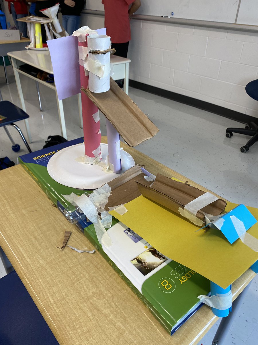 Friday design and build challenge #2 paper roller coasters. <a href="/rtmsriptide/">RTMS Riptide</a> #steam #808rocks