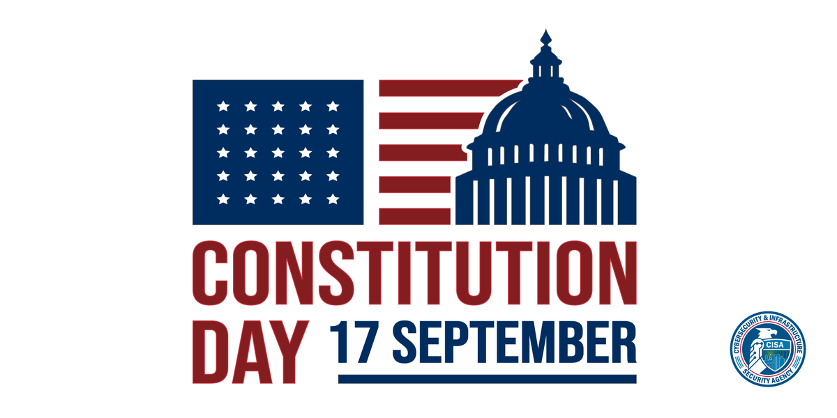 CISAJen's tweet photo. On #ConstitutionDay, I’m reflecting on the work of @CISAgov to protect our country, uphold the rule of law, and defend our Constitution every single day. #DefendTodaySecureTomorrow https://t.co/m3FqHKt1p4