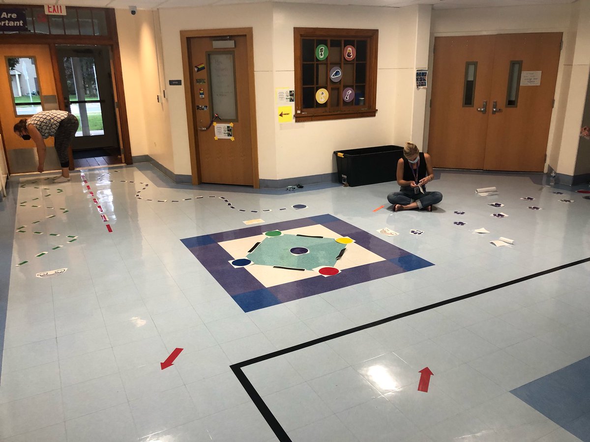 Check out Center School Staff working late on Friday to create a sensory hallway experience! #ellingcen