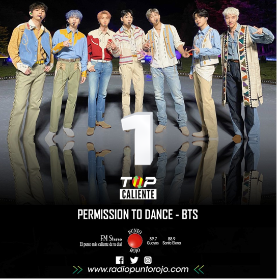 RadioPuntoRojo's tweet photo. NOMINADOS vota por #PermissiontoDance @bts_bighit  usando el hashtag #TopCaliente y dando RT https://t.co/EUTgfCSq1u