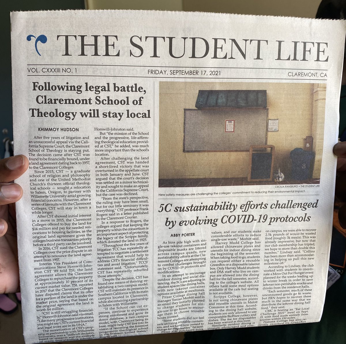 Guess who got front-page for his first story this semester?! After a year and a half of being in the virtual newsroom, it’s nice to see the news (my story) in print 🗞