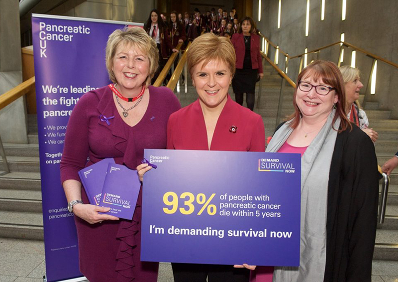 NHS worker Kim (left) campaigns to raise awareness of pancreatic cancer. 

Join her at our Campaigns Community (29 Sep) to hear how she’s shared her story to influence people with the power to change things, and have your say on our future campaigns focus pancreaticcancer.org.uk/get-involved/m…