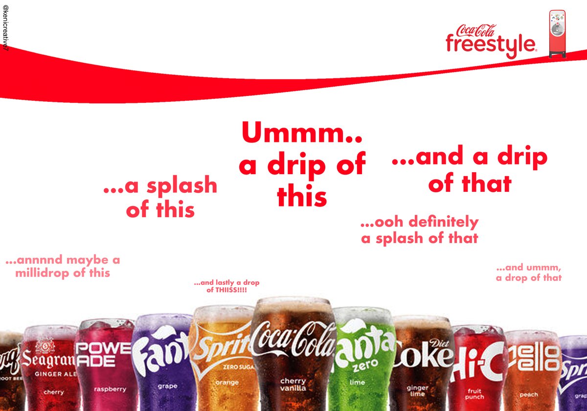 keni wong (@kenicreative7) on Twitter photo DECISIONS DECISIONS DECISIONS...
<a href="/OneMinuteBriefs/">One Minute Briefs ⏱️</a> <a href="/CCFreestyle/">Coca-Cola Freestyle</a> #CocaColaFreestyle DECISIONS DECISIONS DECISIONS...
<a href="/OneMinuteBriefs/">One Minute Briefs ⏱️</a> <a href="/CCFreestyle/">Coca-Cola Freestyle</a> #CocaColaFreestyle