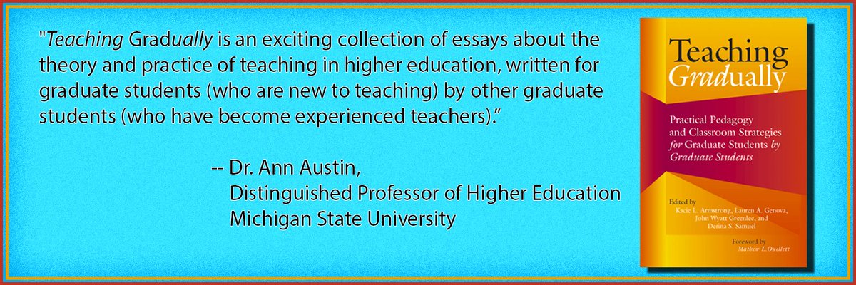 #TeachingGradually is out now! Want to help your students take more effective notes? <a href="/HamidTurker/">Dr. Hamid Turker 🐀</a> and I had a lot of fun contributing a book chapter on how to teach and support note-taking in college classrooms. <a href="/StylusPub/">Stylus Publishing</a> <a href="/CTICornell/">Cornell Center for Teaching Innovation</a>
