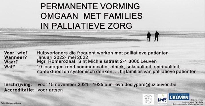 Peter Rober (@peterrober) on Twitter photo Werk je met mensen die aan het sterven zijn? Praat je met familieleden van stervenden? Draag je mee de machteloosheid en het verdriet? ...
Deze opleiding is misschien iets voor jou...
Meer informatie? Contacteer Eva Deslypere (eva.deslypere@uzleuven.be) Werk je met mensen die aan het sterven zijn? Praat je met familieleden van stervenden? Draag je mee de machteloosheid en het verdriet? ...
Deze opleiding is misschien iets voor jou...
Meer informatie? Contacteer Eva Deslypere (eva.deslypere@uzleuven.be)