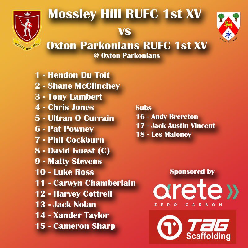 Let’s hope for a better performance than last week… here is our team sheet for our next league game vs <a href="/OldParkonians/">Old Parkonians</a>