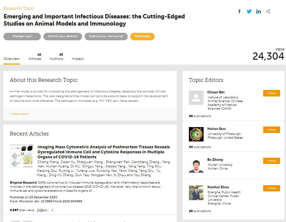 FrontMicrobiol's tweet photo. #ResearchSpotlight on our #InfectiousAgents and #disease section for #InternationalMicroorganismDay ๐กโ
โHave you seen our #ResearchTopic on #AnimalModels for #InfectiousDiseases? โ
โ
๐ https://t.co/Vmx4gy2gD0 https://t.co/AbwQhecADH