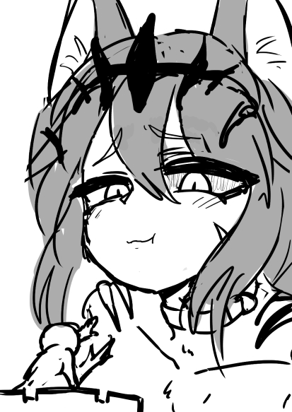 今日の落書、メカクレ女幹部ちゃんはちょっと気に入ってます。 