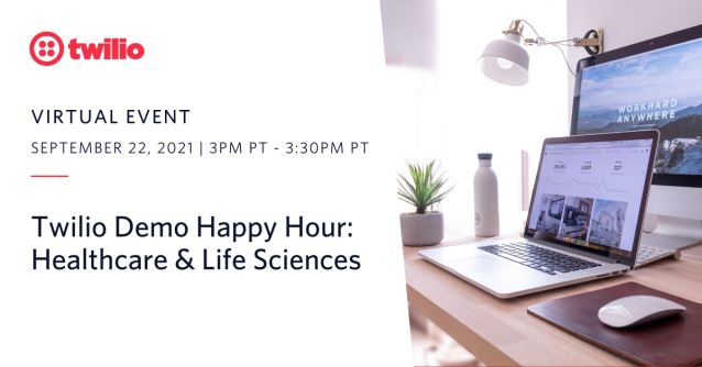 erikwag's tweet photo. Join Twilio technical experts for a couple of quick demos, highlighting key Twilio capabilities with a focus on healthcare and life sciences. Our team will discuss applications for appointment notifications and more. https://t.co/TfclOmXM0A https://t.co/cJblxb7lj8