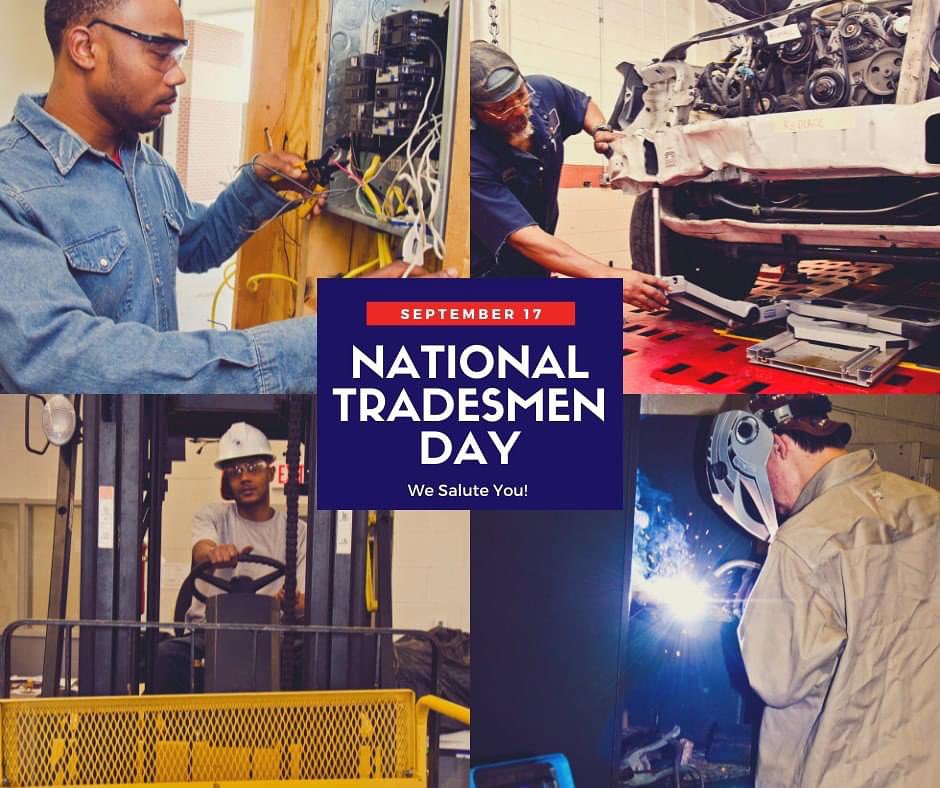 Today, September 17th, is National Tradesmen Day. It’s a day dedicated to honoring the people whose skills and hard work build America. NLTCC thanks you for your hard work and perseverance day in and day out.  #WeWork #NationalTradesmenDay #InspiredEquippedReadytoWork