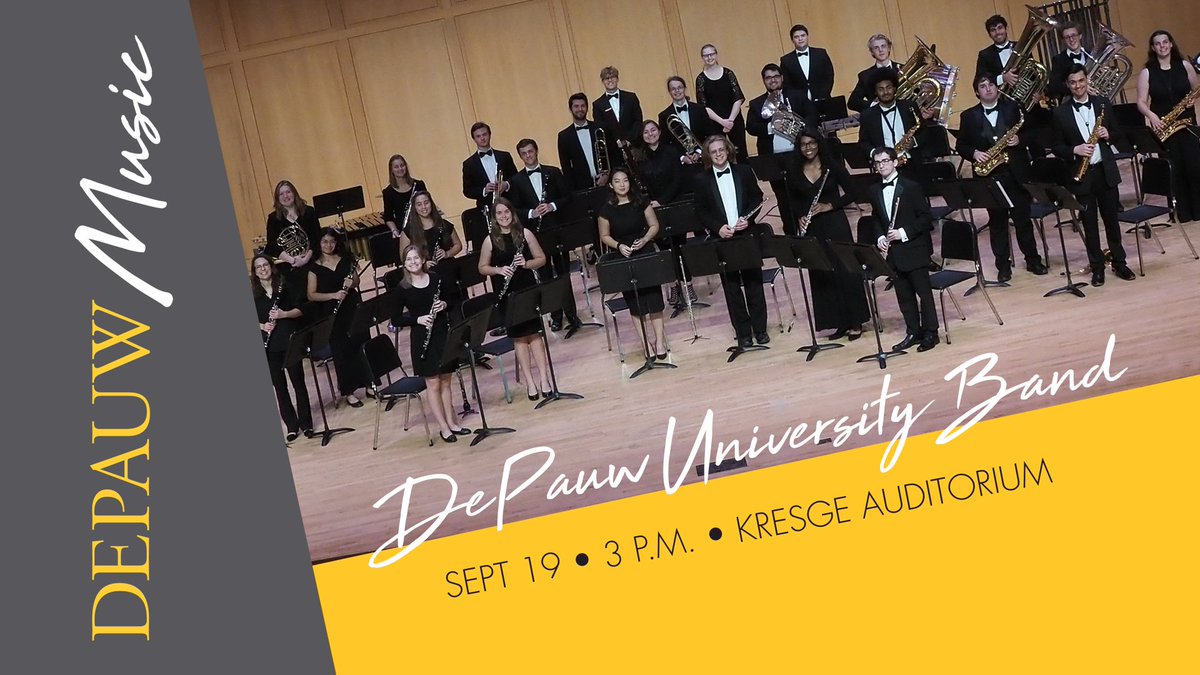 Join us this Sunday at 3 pm for the first DePauw University Band concert of the year!
