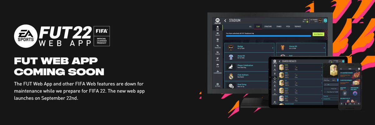 Weaver - FUT on X: Webapp for FIFA 21 is now officially offline! ❌ Webapp  for FIFA 22 starts on the 22nd September! ✓  / X