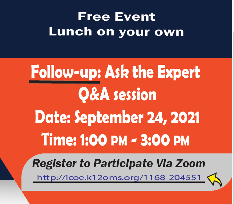 el_swd's tweet image. We're so encouraged by the amazing feedback re: Dr. Ortiz's session yesterday!🤩Register for our follow-up Q &amp;amp; A session w/Dr. Ortiz via OMS here: icoe.k12oms.org/1168-204551 #CollectiveCommitment #ELSWD #ICSelpa #CulturallyAndLinguisticallyResponsive