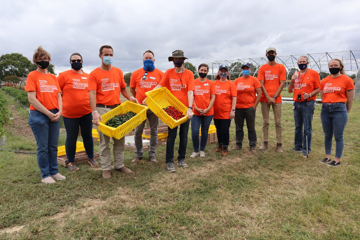 Today is Hunger Action Day. Kristin Cooper, @FLONC  and team members from the @FoodBankCENC joined us at the Food Shuttle Farm today to take action by volunteering in the fields. #HungerActionDay #HungerActionMonth