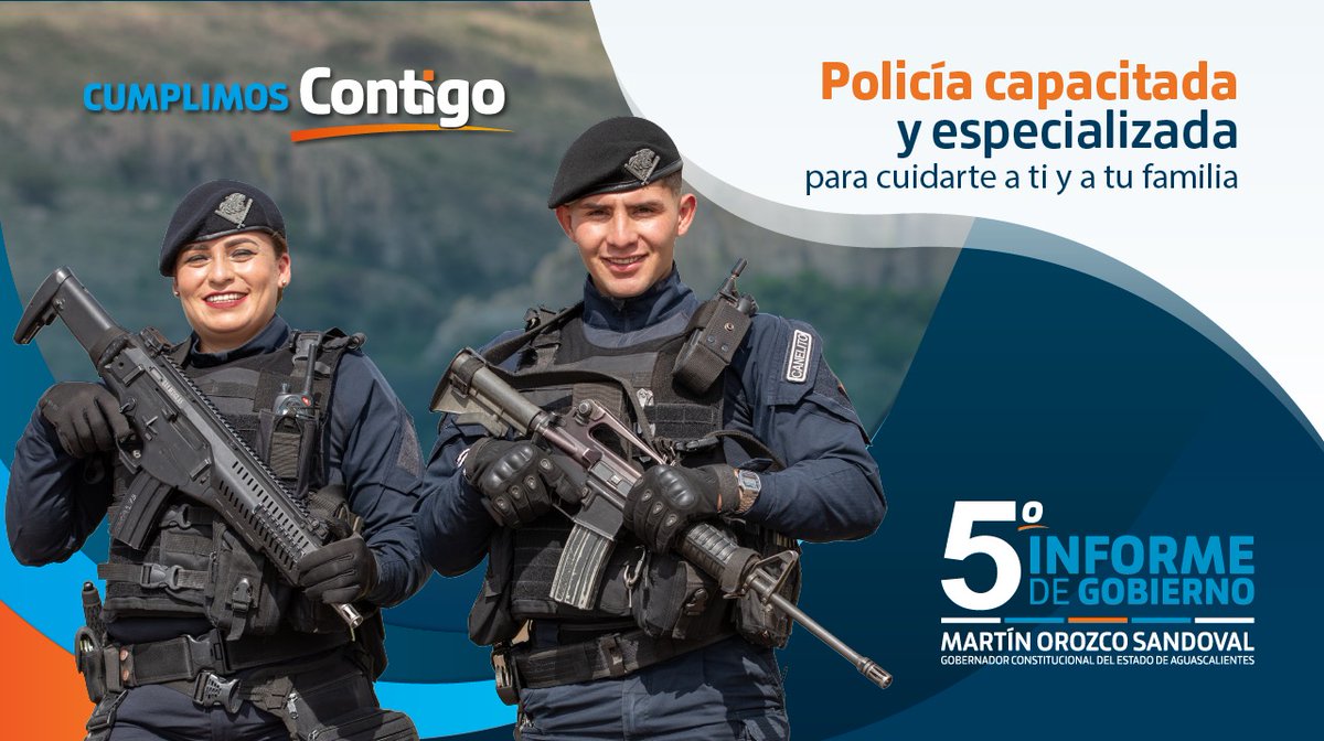 GobAgs's tweet photo. ¿Sabes porque tú y tu familia viven en uno de los estados más seguros de México?, porque #CumplimosContigo en la capacitación de los mejores elementos de seguridad del Estado. 🚓👮👮‍♀️
#QuintoInforme
#ContigoAl100 https://t.co/u9EI7d7TPV