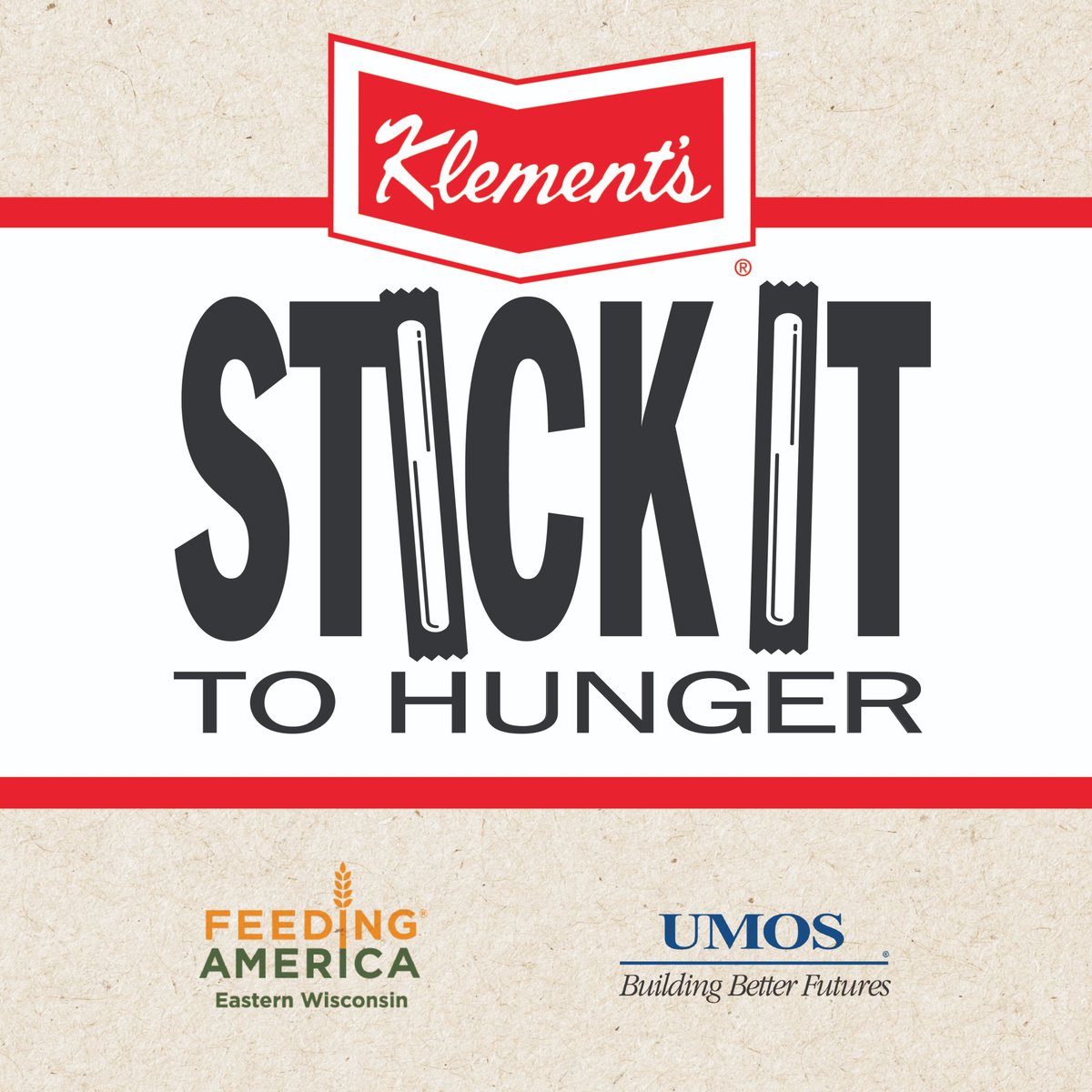 KlementSausage's tweet photo. Help us #StickItToHunger on our National Snack Stick Day!
We're partnering with @FeedAmericaWI & UMOS for a drive-by event at the UMOS parking lot on 9/23 11am-6pm.
Bring non-perishable food items & get a Klement's Snack Stick & coupon and/or donate $10 for a bag of Sausage! https://t.co/bgMtgJ62Ei