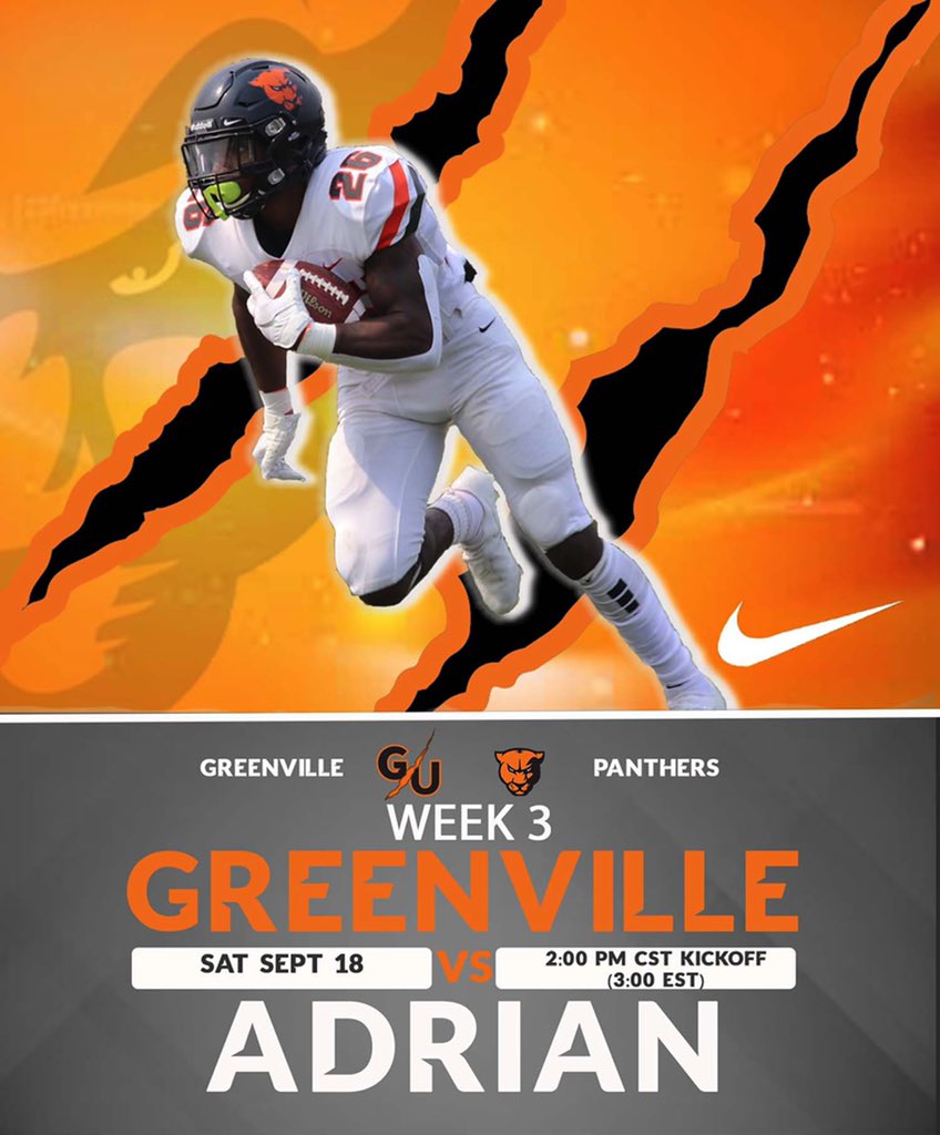 Week 3 on the road vs Adrian College 🏈🐾 Embrace the Process 🟠⚪️

#GUPanthersFootball #EMAPbrotherhood #Champions4Christ