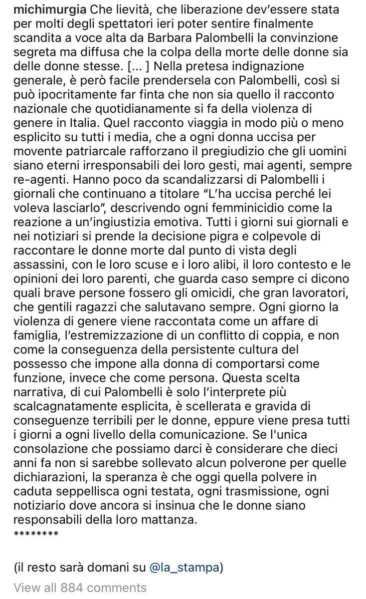 coachelloo's tweet photo. Si può essere d’accordo sul cancellare la #palombelli o partecipare all’overparty che le stanno facendo su IG. Benché le sue parole siano vergognose, il punto rimane fondamentalmente un altro. Punto chirurgicamente delineato da @KelleddaMurgia poco fa in un suo post Instagram https://t.co/XtBuBWDw42