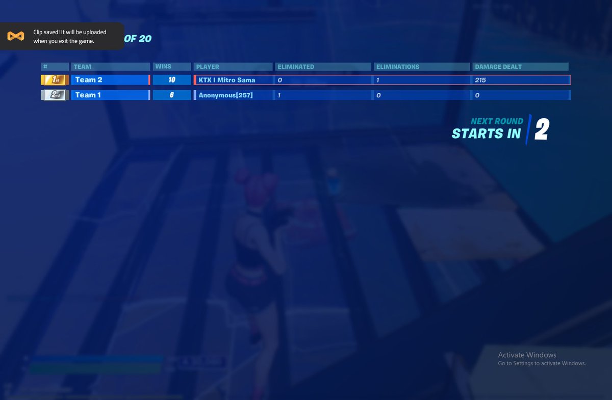 BrolySamaFN's tweet photo. 1v1 wager score against Venom 
gg creative warriors https://t.co/K1HH1yql9w