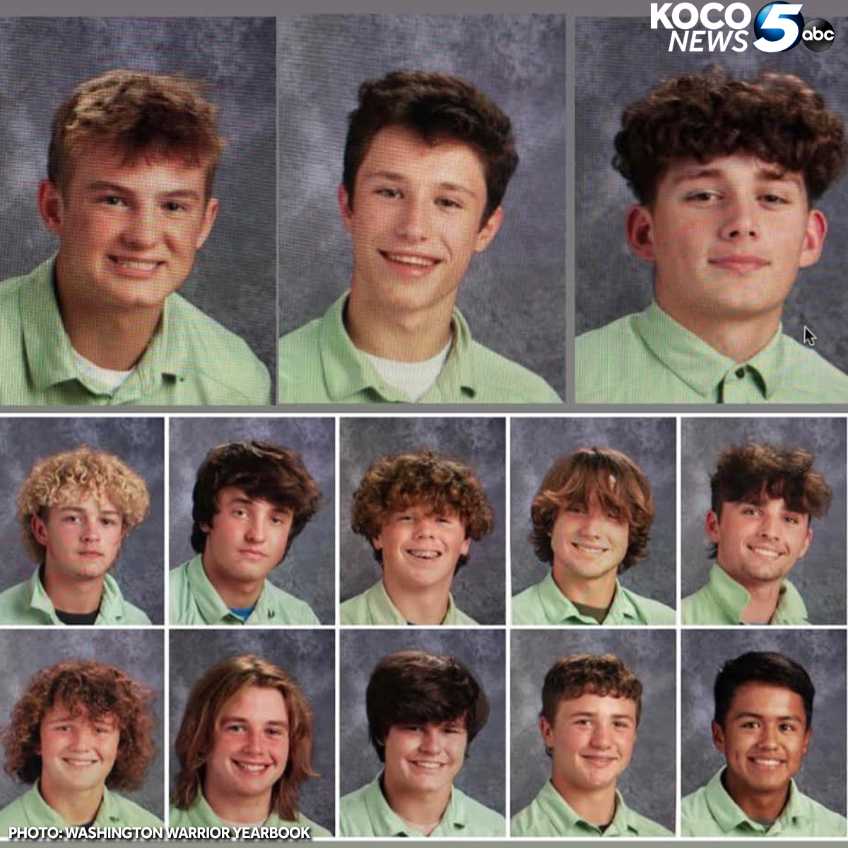 koconews's tweet image. HILARIOUS 🤣 These high school sophomores from Washington, Oklahoma, decided to take their yearbook photos in the exact same shirt! "They literally took off this shirt and kept passing it down," Sonya Cagle Coles said. #yearbook #KOCO5 #Oklahoma
(📷: Washington Warrior Yearbook )