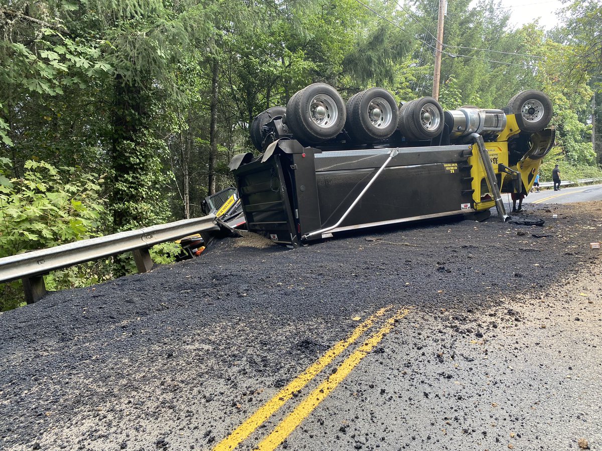 We are on scene of a non-injury rollover crash on Laurelwood RD. The road is closed between Bald Peak and Parmele Roads until further notice. Expect a long closure. #pdxtraffic