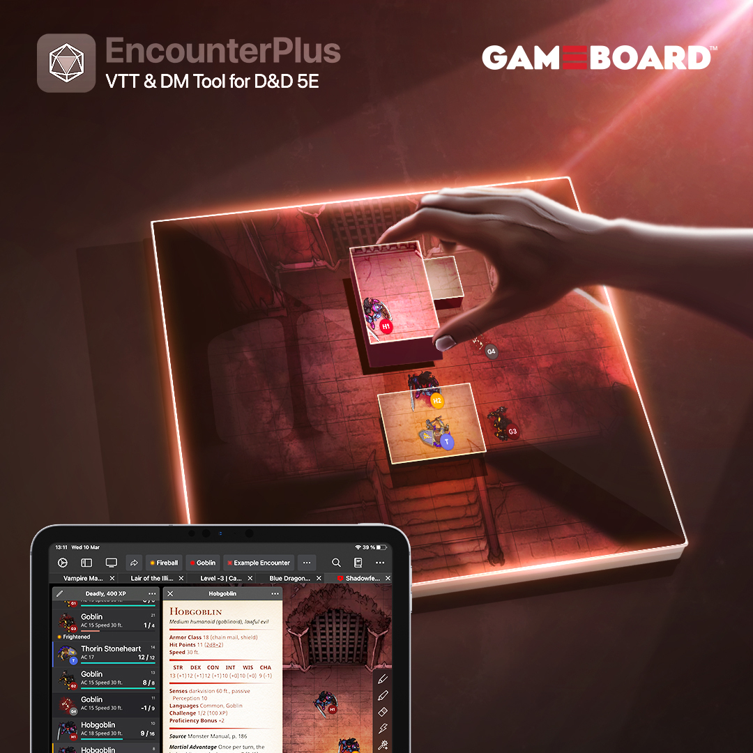 encounterplus's tweet image. Congratulations to our partner @lastgameboard for launching their Big Time BETA Program! We are thrilled to see the @EncounterPlus client on Gameboard! Join their BETA program today for a chance to win your own Gameboard! #encounterplus #lastgameboard #beta #ttrpg #tabletopgaming