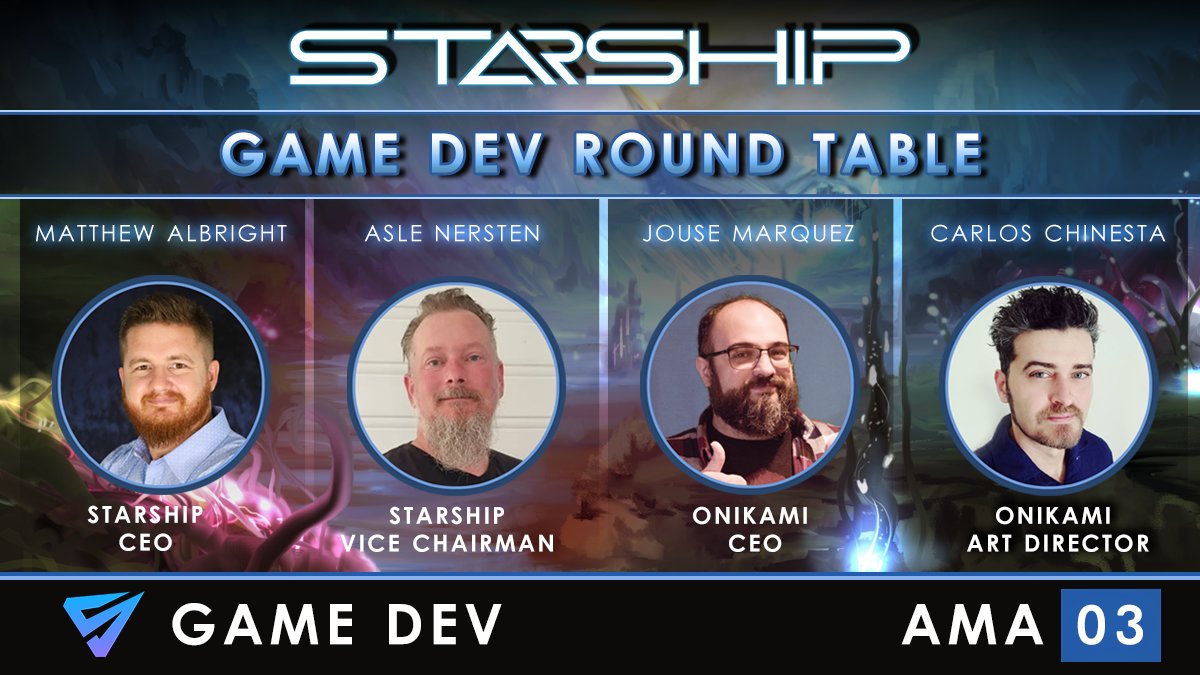 DeployStarShip's tweet photo. The #starshipnft game AMA is NOW LIVE with @OnikamiGames @TR_Halfdead
@DepStarShipCEO and the legend himself @Elite_Portraits!! Have your questions answered in the live chat!

@WAX_io
@DCLBlogger
 
#p2e #gamefi #nft #metaverse #NFTGame 

Watch now
👇👇
https://t.co/w6xhTQAv3n https://t.co/As61w5qxhT