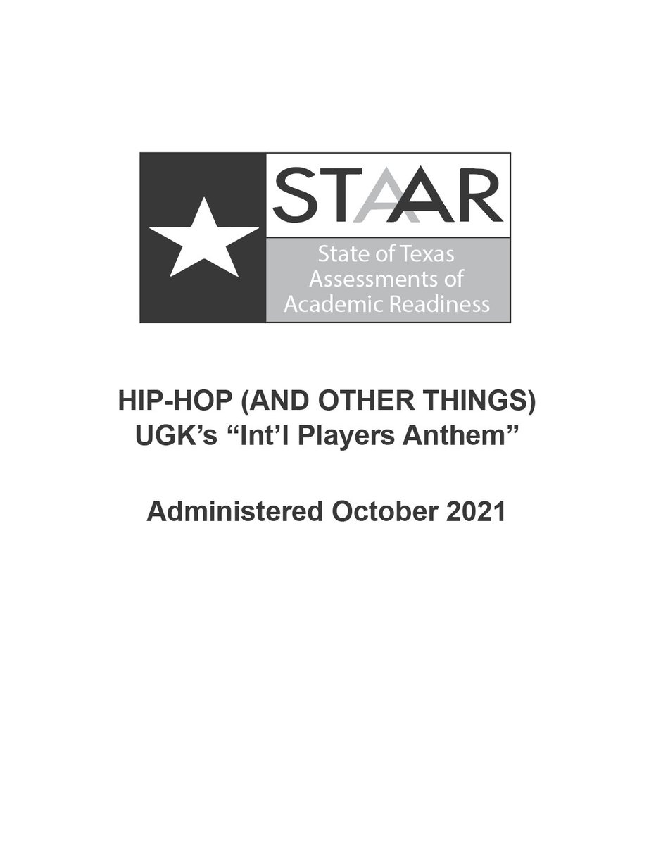 SheaSerrano's tweet photo. a 10-question standardized exam about UGK's brilliant "Int'l Players Anthem"

https://t.co/rr8r6USGbZ

download yours today before it's gone https://t.co/8WuTRPJRkK