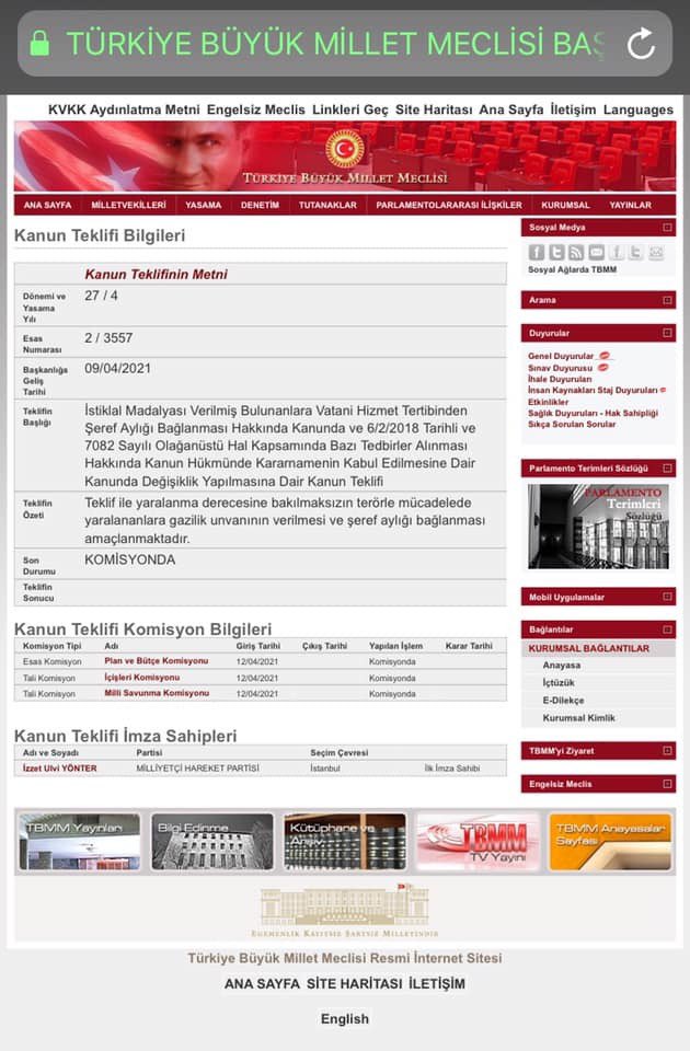 GaziYasası MeclisteBekliyor
Vatan için bedel ödemiş yiğitlerin gazilik hakları biran önce verilmelidir
Tbmm nin en öncelikli çalışması bu olmalıdır
Bu yiğitler Vatan için Milletin huzuru için bedel ödemişler uzuvlarını kaybetmişlerdir
Hakları alınana kadar destekçisiyiz