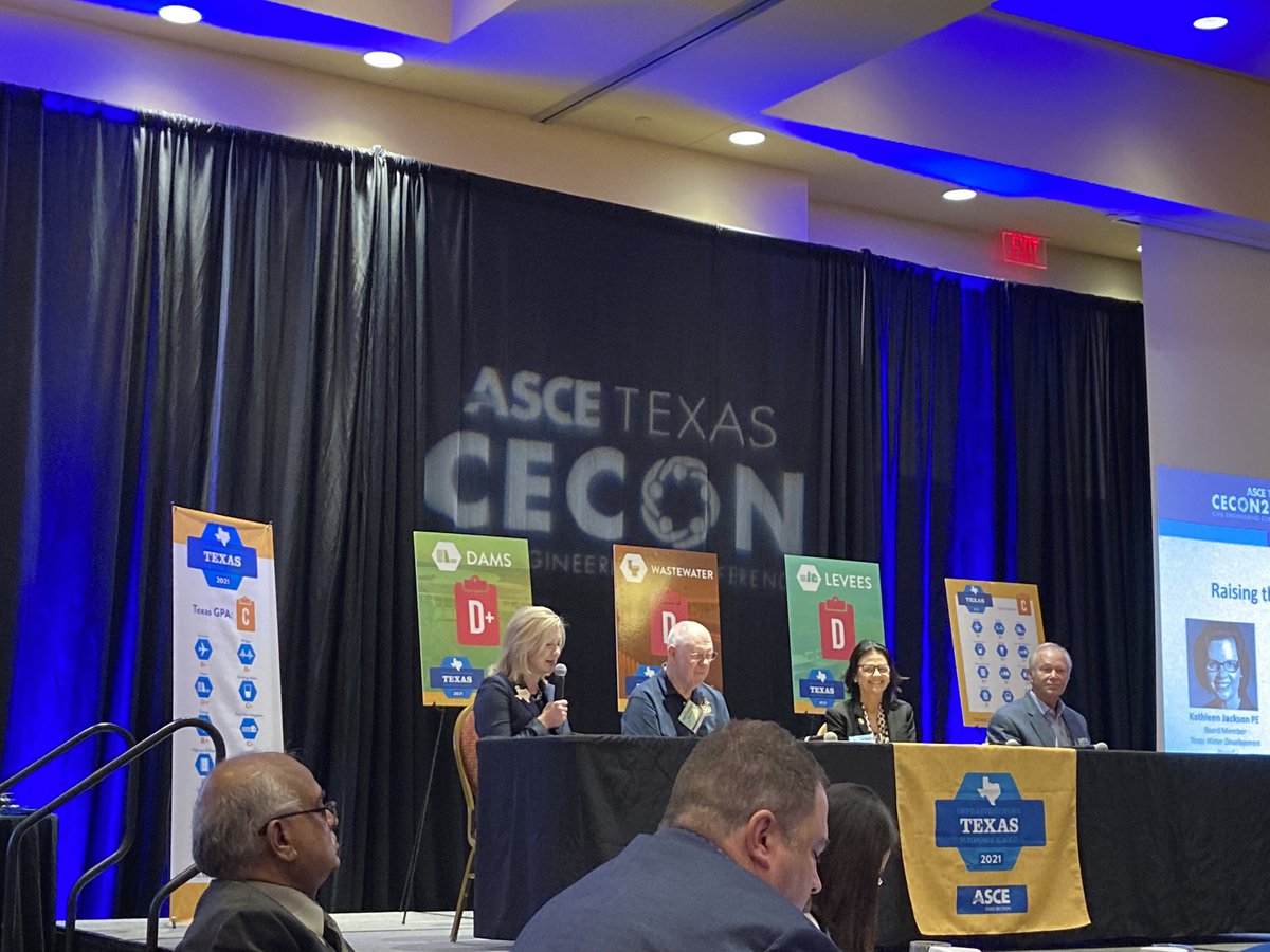 HeatherWPM's tweet photo. Infrastructure Panel sharing ideas to improve Texas infrastructure at 🚰🛣#CECON2021

#ASCE #CivilEngineering #conference #infrastructure #sustainability #reliability #resiliency #TexASCE #civilengineers #cleanwater #wastewatertreatment #levees #damsafety https://t.co/7jg7NbeNOT