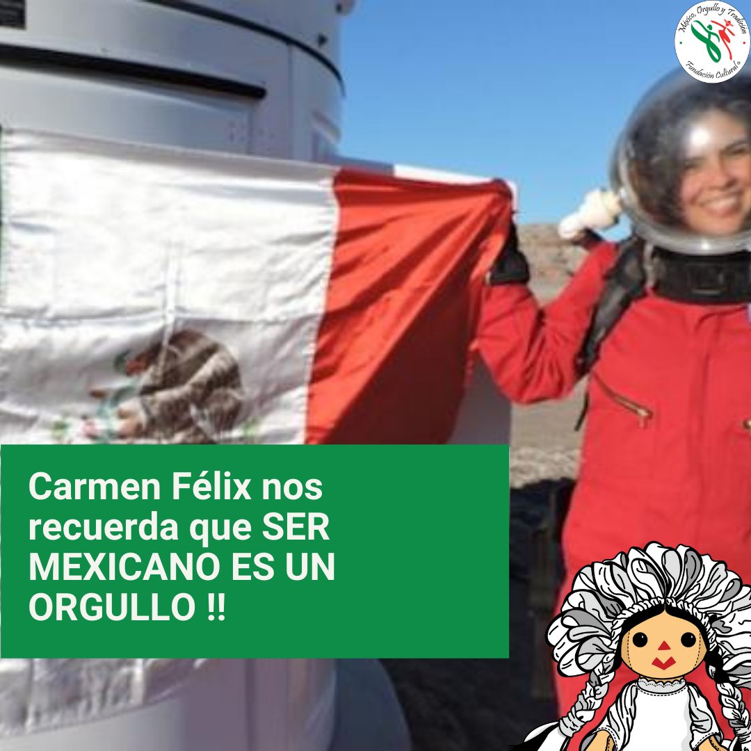 MTradicion1's tweet photo. Hoy te presentamos a Carmen Félix !! 👩‍🚀 Una astronauta e ingeniera mexicana !🇲🇽😎
Ella nos recuerda que debemos soñar en grande !!! https://t.co/Q4kAVEXdAr