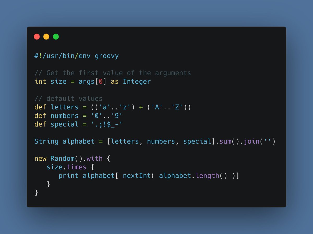 Desveloper's tweet image. @ApacheGroovy es un lenguaje que permite que hagamos scripting aquí les dejó unos cuantos ejemplos, lo primordial es darle permisos de ejecución a un archivo y de ahí comenzar a escribir tú código.

#desveloper #groovylang #scripting #java