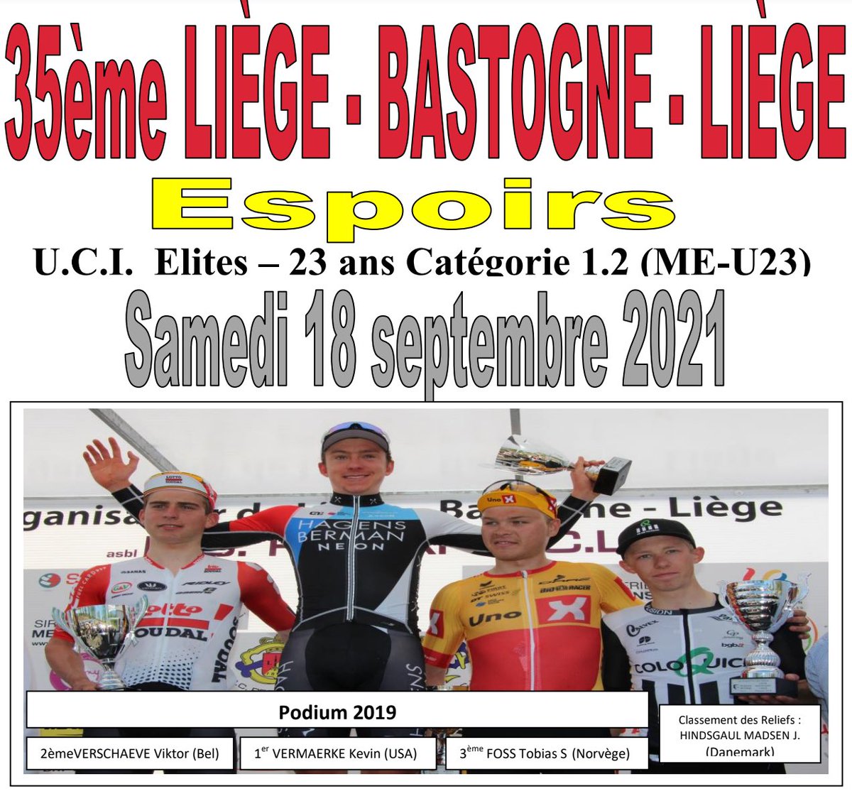 An annual calendar highlight and it’s happening tomorrow. This time with a spicy finish on La Redoute…
Liège-Bastogne-Liège U23! #LBL

Our squad for the big race:
<a href="/Cole_Davis24/">Cole Davis</a> 
<a href="/jarradrizners/">Jarrad drizners</a> 
<a href="/MichaelGarris0n/">Michael Garrison</a> 
<a href="/JanischSam/">Sam Janisch</a> 
<a href="/JoeLavo/">Joe Laverick</a> 
<a href="/MattRiccitello/">Matthew Riccitello</a> 

#PROVEIT