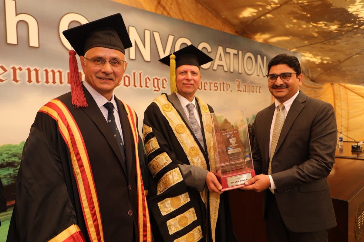 Four distinguished individuals were the proud recipient of GCU’s Lifetime Achievement Award today, at the 19th Convocation <a href="/gcuniversitylhr/">GC University Lahore</a> 

1) Dr Pervaz Hassan
2) S.M. Zafar
3) Mustansar Hussain Tarar
4) Syed Babar Ali (Asghar Abbas received on his behalf)