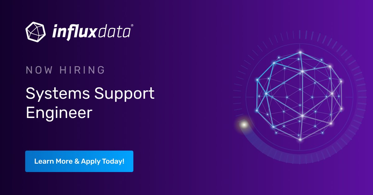 InfluxDB's tweet image. Are you a #SysEngineer who wants more work / life balance? 

Join our remote-first team for collaborative working relationships within and across teams and departments: bit.ly/3lphSnT 

#InfluxDB #careers