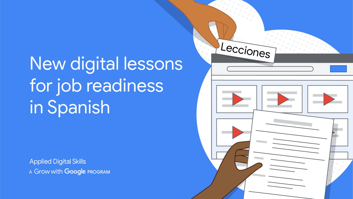 To kick off #HispanicHeritageMonth, we're excited to share 10 new #AppliedDigitalSkills lessons available in Spanish to help Ts and Ss develop both digital and professional skills for job readiness. Check out the new lessons here ➡️ goo.gle/3hFAajA #GrowWithGoogle