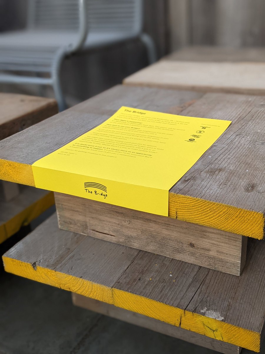 Getting ready to hand out a batch of Bridges to the recruits on our street. They're tables that sit on the walls between neighbours. Thanks to everyone who's getting involved!