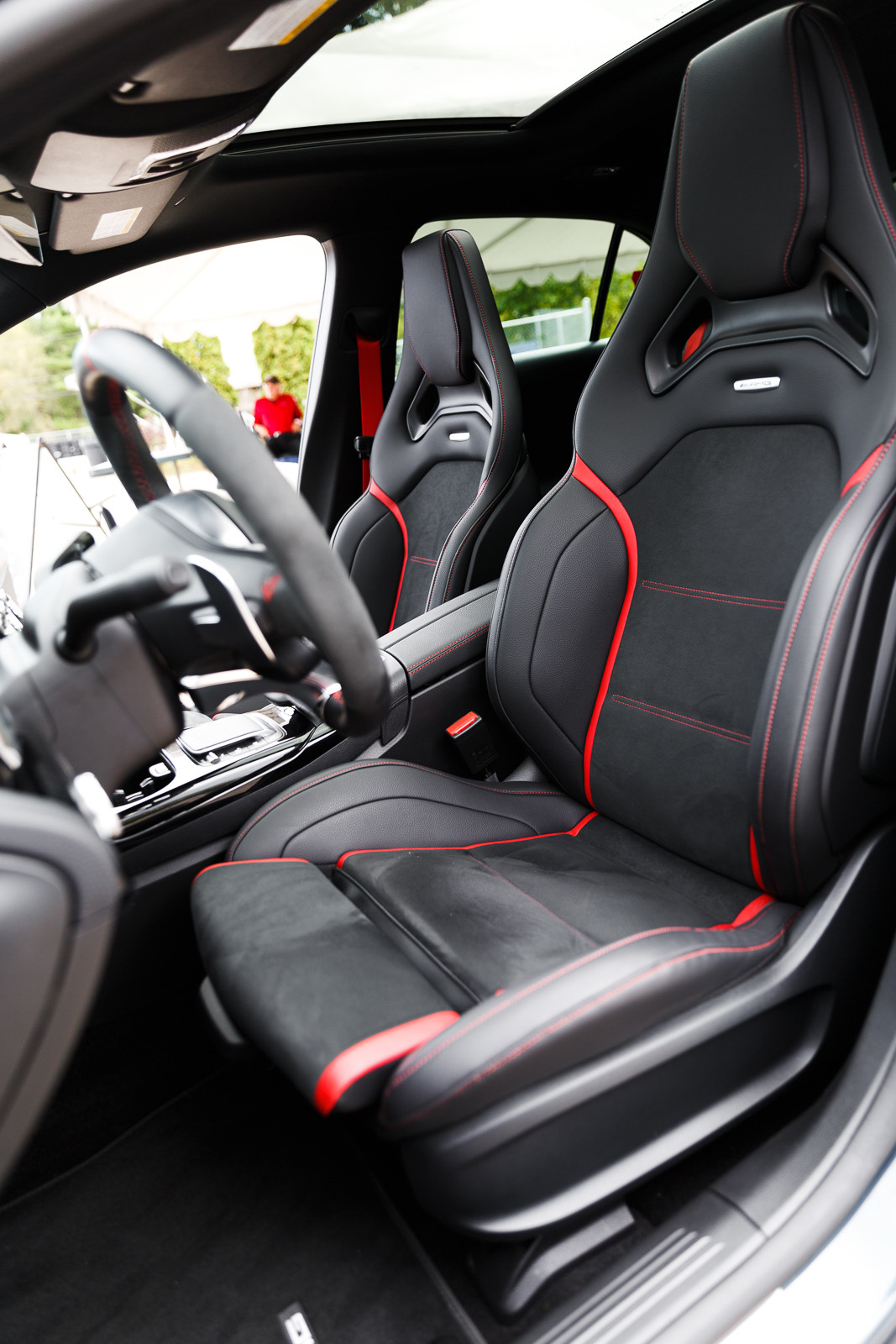 Star Motors of Ottawa on X Inspired by racing seats the A35 AMG Performance front seats feature integrated head restraints and deep bolsters. They are also heated and power adjustable for maximum comf...