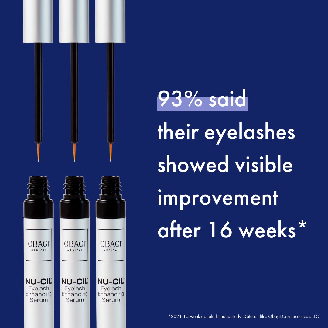 Obagi's tweet image. Voluminous-looking lashes can be yours in just 16 weeks. Get the product everyone is raving about– the Nu-Cil™ Eyelash Enhancing Serum.