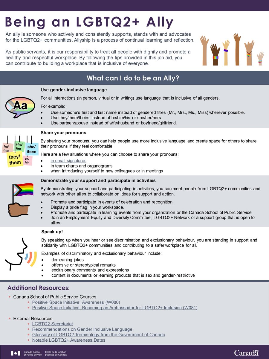 Want to be a better ally to the LGBTQ2+ community? #CSPC has put together some amazing tips on how you can continue to be an active ally an encourage safer workspaces.