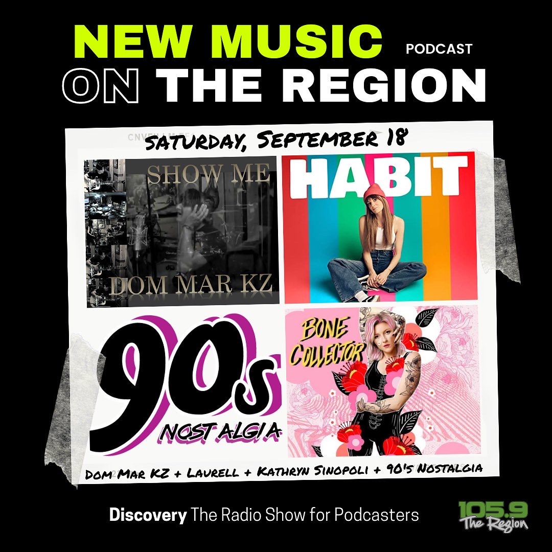 1059TheRegion's tweet photo. Today at 8 am on Discovery, The Radio Show for Podcasters: @AfuaBaah1 and @shalzybean talk all things #Election2021 with @jdvorkin in #MillennialBalance & Music Director Cristina Lavecchia chats with @laurellmusic, #DOMMARKZ, #KathrynSinopli and @1059ROTR in #NewMusicPodcast https://t.co/mKlo0LCM59