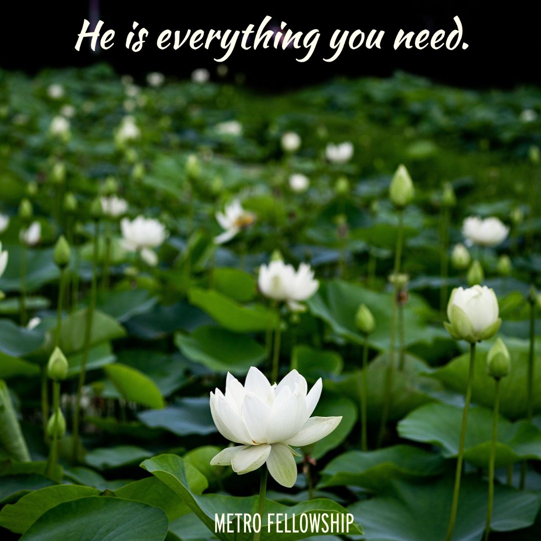 He is everything you need.  Psalm 16 says Yahweh, you alone are my inheritance.
    You are my prize, my pleasure, and my portion. You hold my destiny and its timing in your hands.