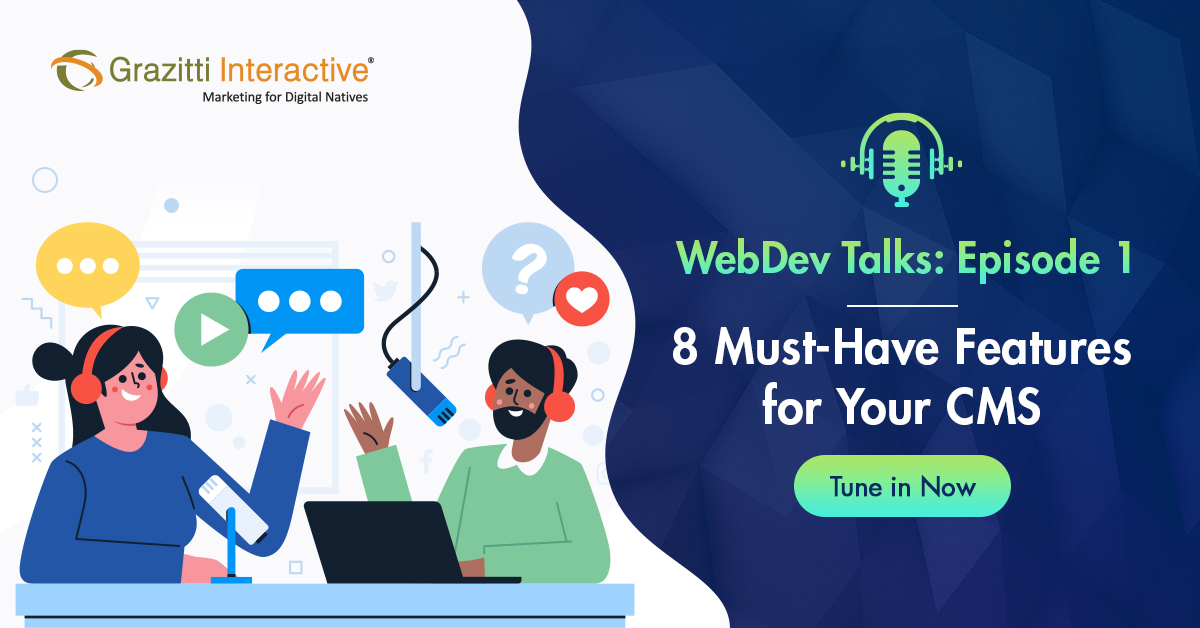 Grazitti's tweet photo. Join our #webdevelopment wizards, @sharmanikhils and Mohd Khalid, for an interesting #podcast where they discuss 8 must-have features of your #CMS platform. Tune in now!
👉 https://t.co/dVHdMkFhMi 👈
#websitedevelopment #ContentManagmentSystem #contentmanagement #grazitti https://t.co/ky4uVIpasK